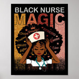 Poster Enfermeira Negra Magia Afro Melanin Rainha Negra