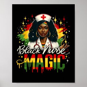 Poster Enfermeira Negra Rainha Afro Mês da História Negra