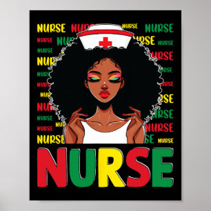 Poster Enfermeira Negra Sofisticada E Gorda Melanina Sua