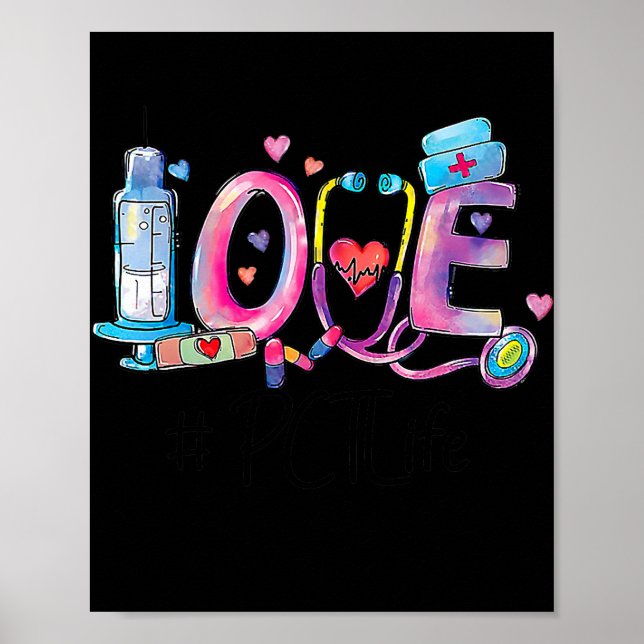 Poster Enfermeira PCT do Técnico de Cuidados Doentes com  (Frente)