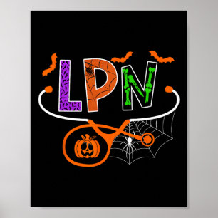 Poster Enfermeira Prática Licenciada Do Lpn Halloween Pum