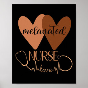 Poster Enfermeira Preta Mulher Melanizada Mês da História