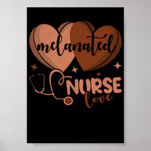 Poster Enfermeira Preta Mulher Melanizada Mês da História