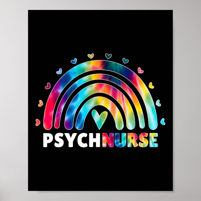 Poster Enfermeira Psych Tie Dye Enfermando Psiquiato de S (Frente)
