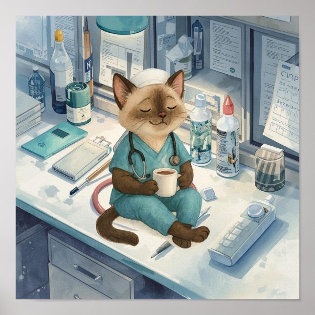 Poster Enfermeira que faça uma pausa para café (Frente)