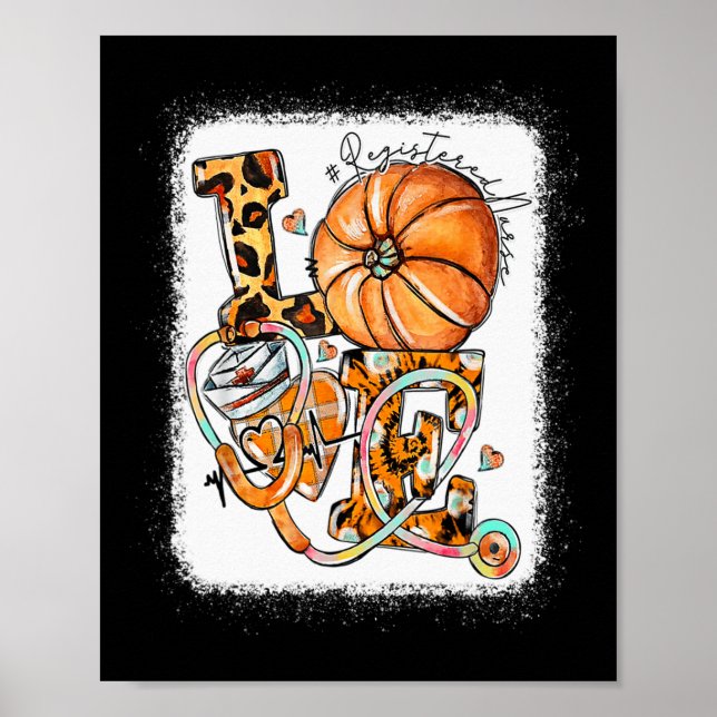 Poster Enfermeira Registrada Cai no outono Ação de Graças (Frente)