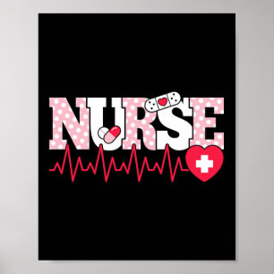 Poster Enfermeira Rosa, Bonita Enfermeira Cardíaca