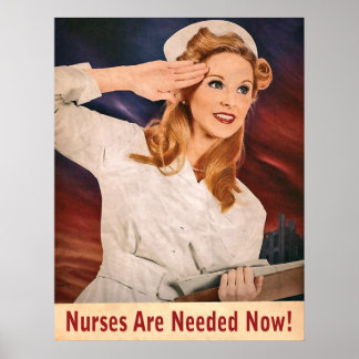 Poster Enfermeiras são necessárias agora, propaganda de g