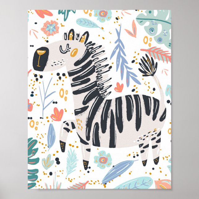 Poster Enfermeiro Africano de Zebra Cute (Frente)
