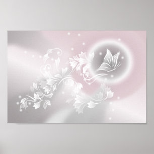 Poster Enfermeiro Blush Cinza White Floral Fantasy