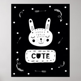 Poster Enfermeiro Bunny fofo moderno do escândi