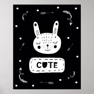 Poster Enfermeiro Bunny fofo moderno do escândi