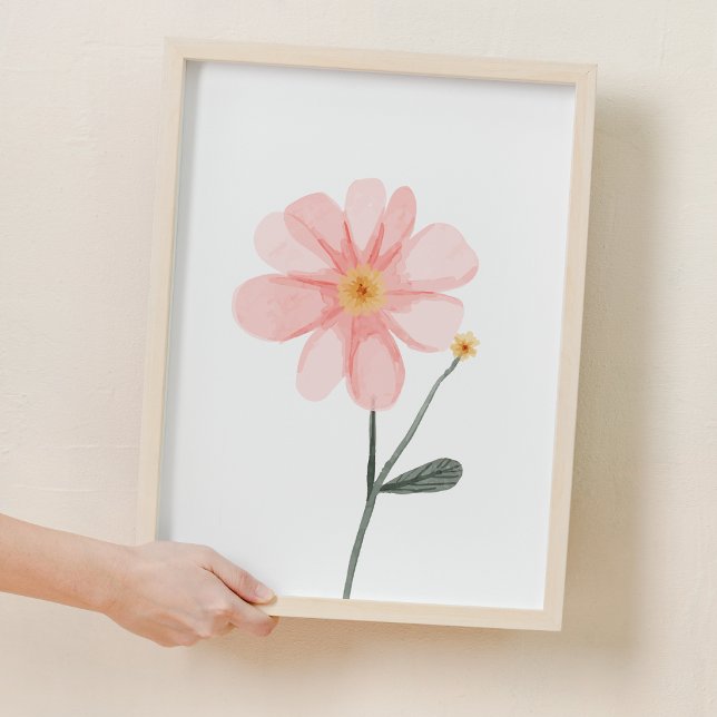 Poster Enfermeiro com Flor Rosa (Pink Sweet Flower Nursery Decor)