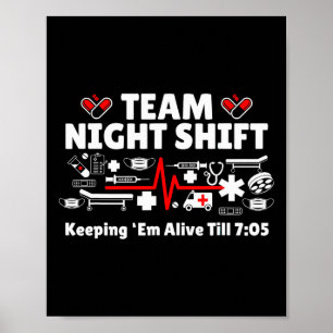 Poster Enfermeiro Com Turnos Noturnos Vida Rn Lpn Cna Hea