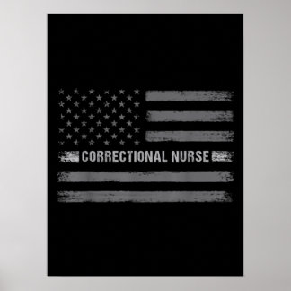 Poster Enfermeiro correcional norte-americano Flag Vintag