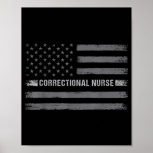Poster Enfermeiro correcional norte-americano Flag Vintag