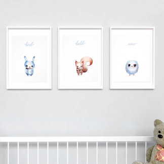 Poster Enfermeiro de Bebê da Floresta Adorável e Bonita