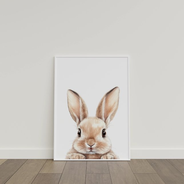 Poster Enfermeiro De Bebê De Cana-De-Água Bonita (Cute Watercolor Baby Bunny Nursery Decor)