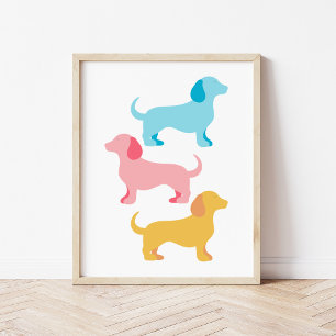 Poster Enfermeiro de Colagem de Cães Moderno e Mínimo