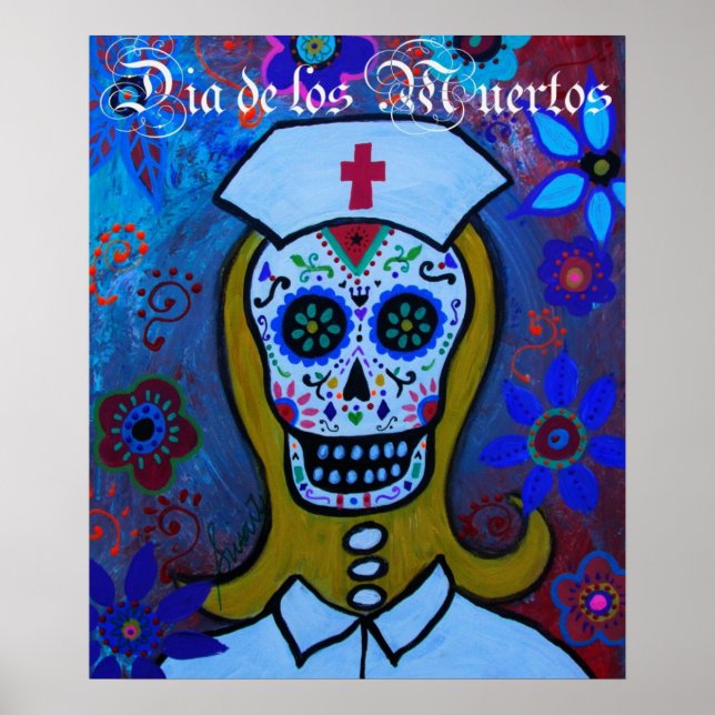 POSTER ENFERMEIRO DE DIA DE LOS MUERTOS (Frente)