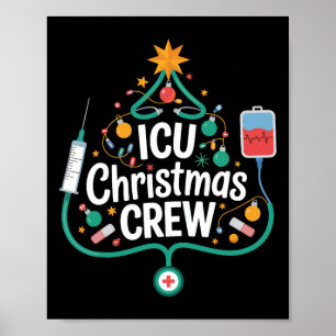 Poster Enfermeiro De Férias De Natal Icu Enfermeiro Inten