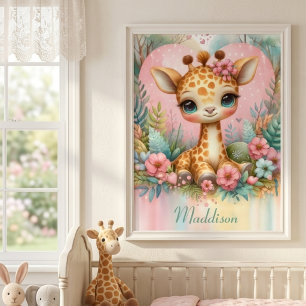 Poster Enfermeiro de Nome Personalizado da Garota-Bebê
