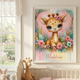 Poster Enfermeiro de Nome Personalizado da Garota-Bebê