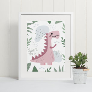 Poster Enfermeiro de quarto de bebê do Dinossauro T-Rex C