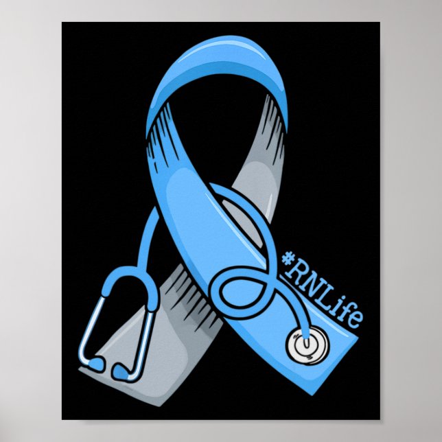 Poster Enfermeiro Diabetes Consciência Azul Fita Enfermag (Frente)