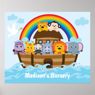 Poster Enfermeiro do Bebê de Arca Personalizado de Noah