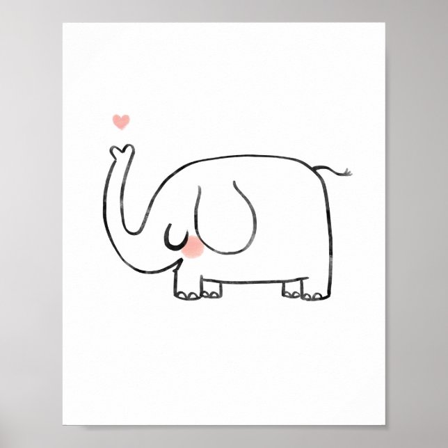 Poster Enfermeiro elefante coração de arte bonitinha (Frente)