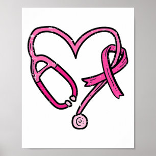 Poster Enfermeiro-estetoscópio cor-de-rosa Enfermeiro Can