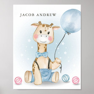 Poster Enfermeiro Giraffe Baby Boy