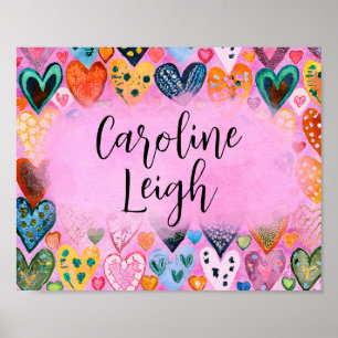 Poster Enfermeiro Personalizado de Corações Brilhantes