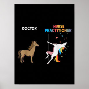 Poster Enfermeiro praticante de Unicórnio Dançando Polo