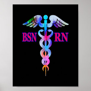 Poster Enfermeiro Registrado BSN RN Caduceus Nursing Embl