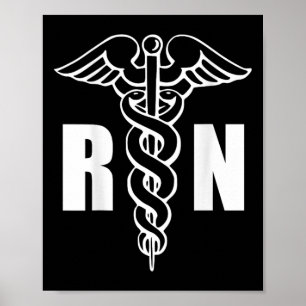 Poster Enfermeiro Rn Caduceus Símbolo Médico Enfermeiro (
