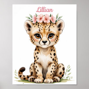 Poster Enfermeiro Safari Personalizado Chita Elegante Ele