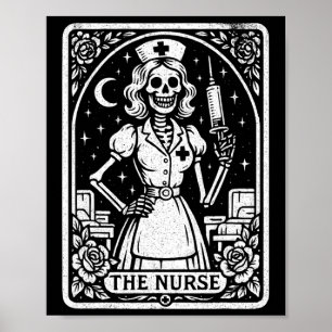 Poster Enfermeiro Skeleton Tarot Card Enfermeiro Rn Lpn