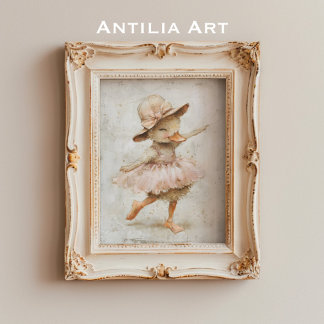 Poster Enfermeiro Whimsical Pato Dançante balé Ballerina