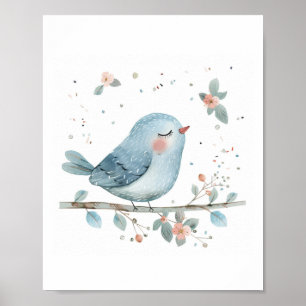 Poster Enfermeiros De Pássaros Bonitos Amigos Adoram Flor