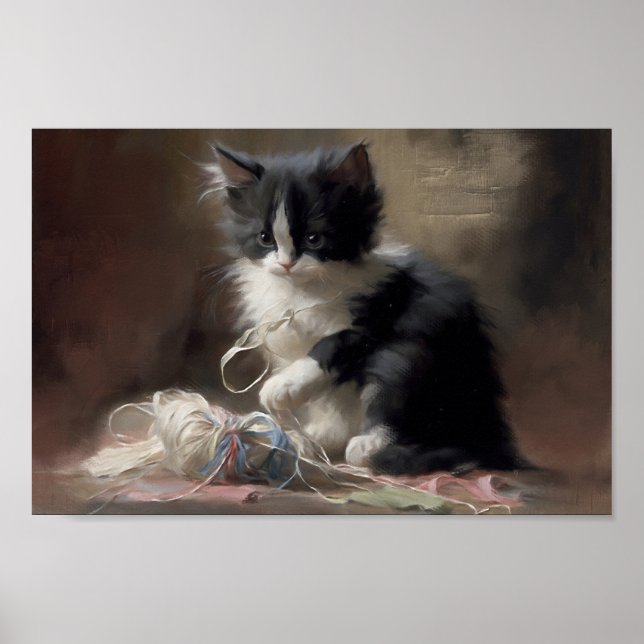 Poster Enfiado em preto e branco divertidos (Frente)