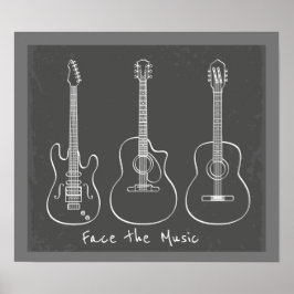 Poster Enfrentem o trocadilho de música Retro guitarra