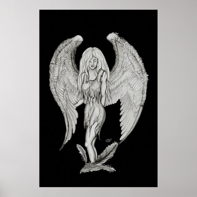 Pôster Engel - design preto e branco (Frente)