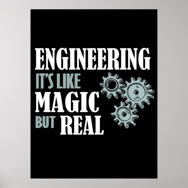 Poster Engenharia - É como Magia, mas Real (Frente)