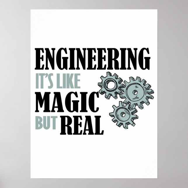 Poster Engenharia - É como Magia, mas Real (Frente)