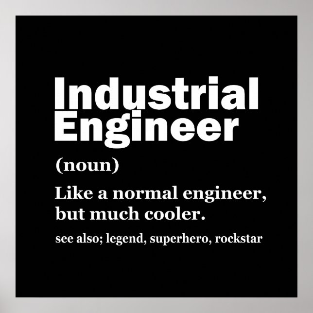 Poster Engenharia Industrial Engenheiro Divertido (Frente)