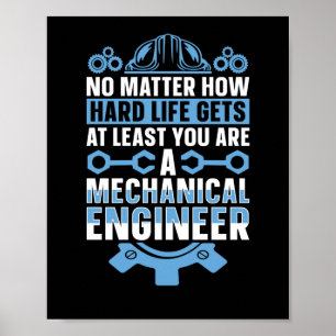 Poster Engenharia Mecânica Sem Como Duro Engenheiro