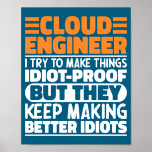 Poster Engenheiro de Nuvem Eu Tento Fazer Coisas Frases E