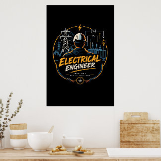 Poster Engenheiro Elétrico Impulsionando um Amanhã Melhor